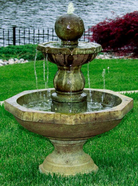 Opal Octagonal Cement Fountain Garden Display